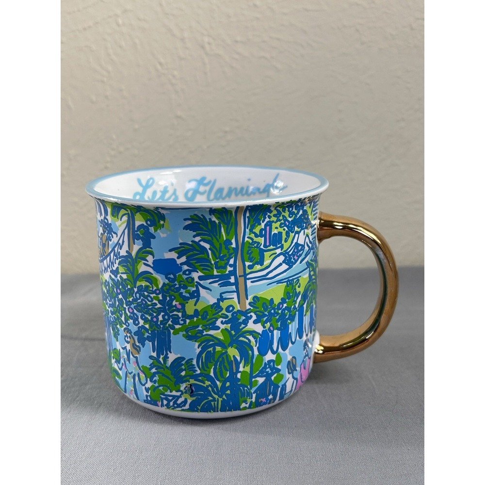 Lilly Pulitzer "Let's Flamingle" coffee‎ mug 12oz Tropical